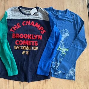Crewcuts Navy and Blue Kids Long Sleeve Tees